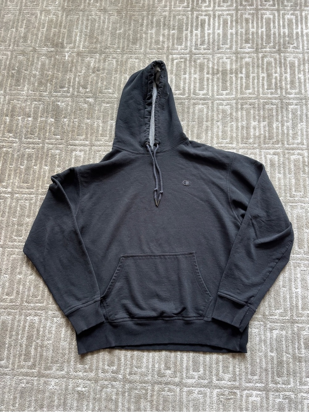 Champion Black Pullover Hoodie with Subtle Logo